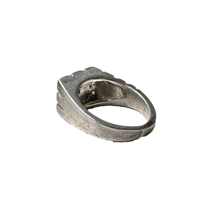 Deadstock Sterling Y2k Textured Geometric Stacking Ring Asymmetrical