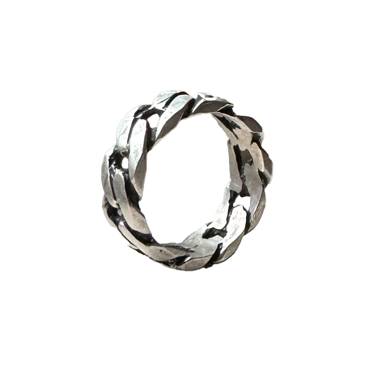 Deadstock Sterling Y2k Cuban Chain Stacking Ring Trending 925 Silver