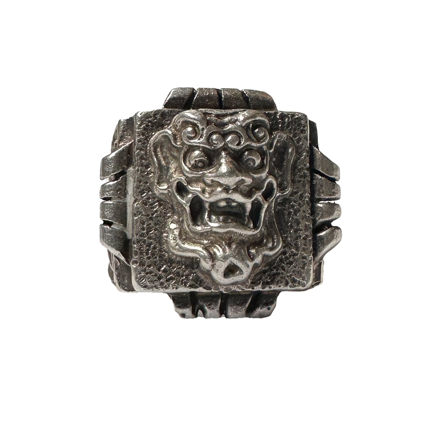 Deadstock Sterling Y2k Ornate Hannya Oni Japanese-Style Signet Stacking Ring Trending 925 Silver