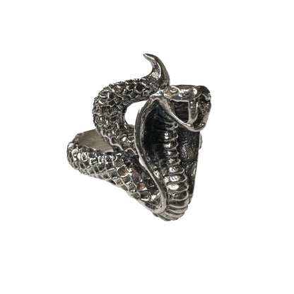 Deadstock Sterling Y2k Hissing Rattlesnake Textured Stacking Ring Trending 925 Silver