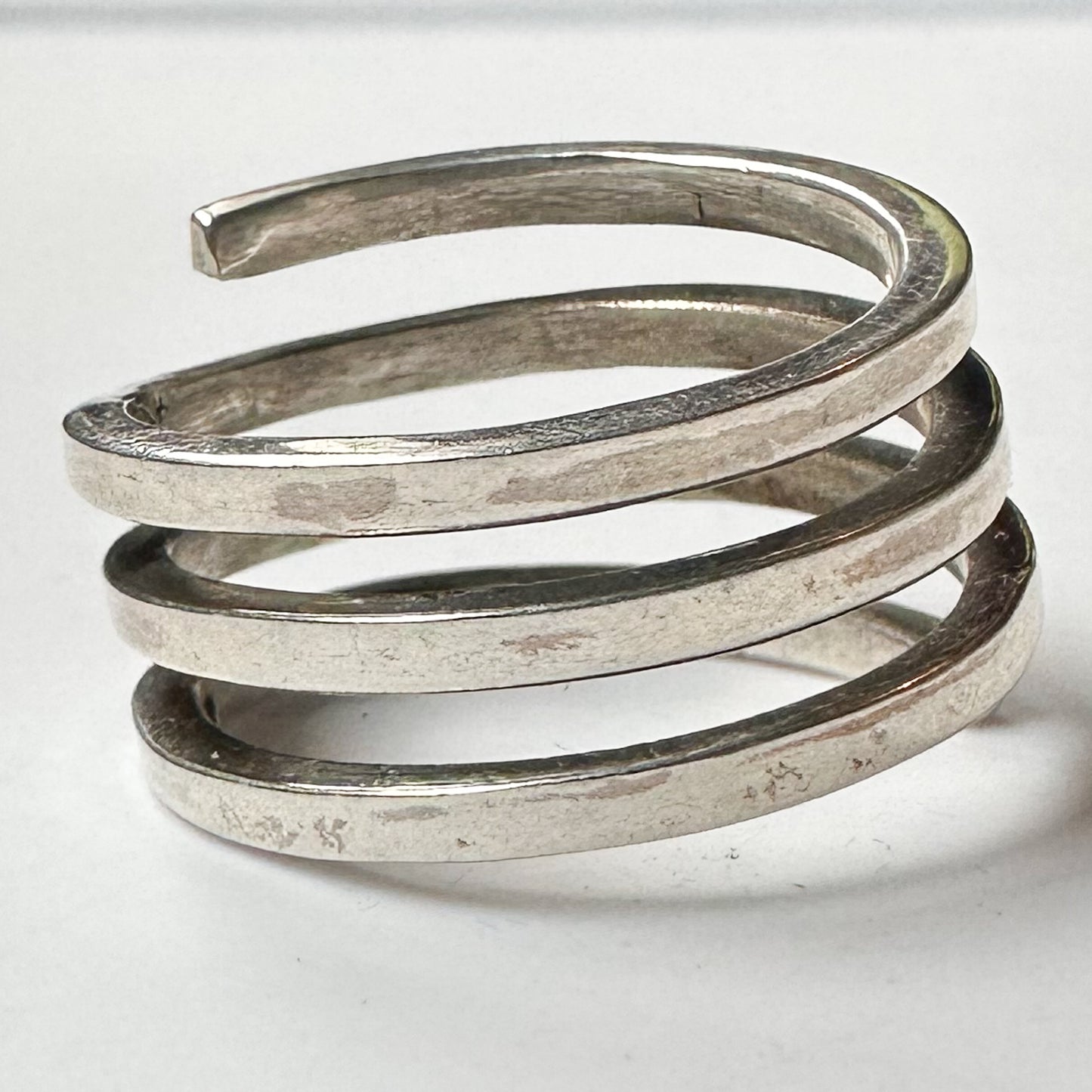 Deadstock Sterling Y2k Springy Modern-Style Wide Stacking Ring Trending 925 Silver