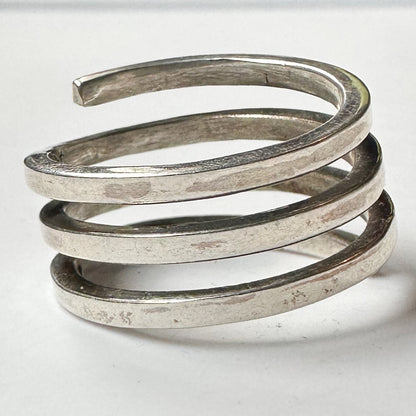 Deadstock Sterling Y2k Springy Modern-Style Wide Stacking Ring Trending 925 Silver