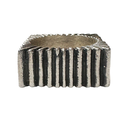 Deadstock Sterling Y2k Unique Textured Square Stacking Ring Trending 925 Silver