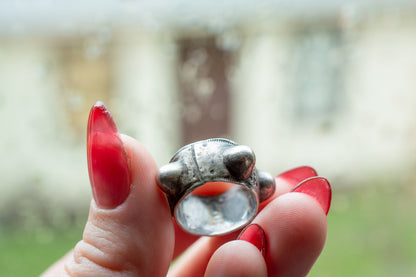 Deadstock Sterling Y2k Textured Handmade Spikey Unique Stacking Ring Trending 925 Silver