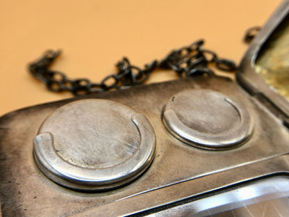 Early 1900s Compact Coin Purse w/ Mirror & Card/Money Holder