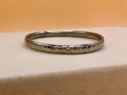 Circular Sterling Cuff w/ Engraved Flowers