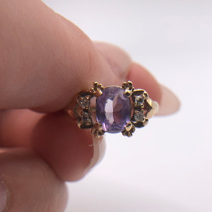 CPS Jewelry Co Victorian revival 1959-1960 Amethyst Glass Cocktail Ring