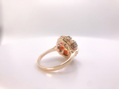 Victorian 10k Gold Bohemian Garnet 1.9 TCW Cluster Ring